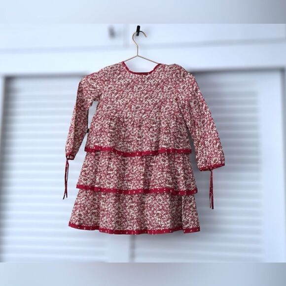 Carolina Herrera Kids Cotton Silk tiered Dress Size 6 - Picture 2 of 12
